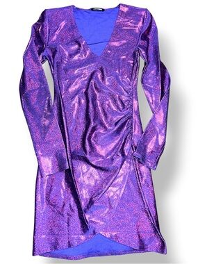 Fashion Nova Vibrant Purple Shimmer Dress